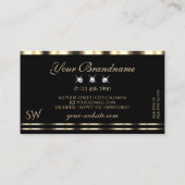 Luxe Glam Gold Black Mousing Diamonds Visitekaartje (Achterkant)