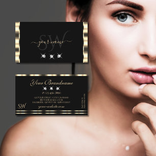 Luxe Glam Gold Black Mousing Diamonds Visitekaartje