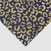 Luxe Glam Gold Navy Leopard-printer Tissuepapier (Detail)