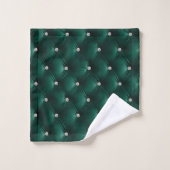 Luxe Glam Green Faux Velvet Bad Handdoek (Wasdoekje)