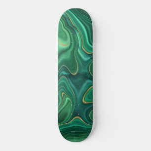Luxe Glam Green Yellow Abstract Patroon Skateboard