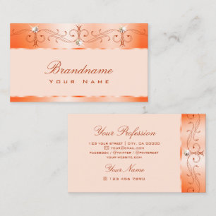 Luxe Glam Peach  Sparkling Jewels Ornamenten Visitekaartje