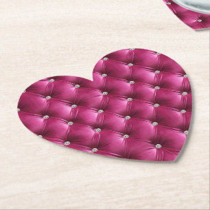 Luxe Glam Pink Faux Velvet Kartonnen Onderzetters