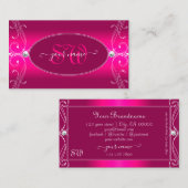 Luxe Glam Roze  mousserende diamanten Initialen Visitekaartje (Voorkant / Achterkant)