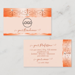 Luxe Glam Salmon Mousserende juwelen met Logo Visitekaartje