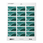 Luxe Glam Turquoise Abstract Patroon Etiket (Full Sheet)