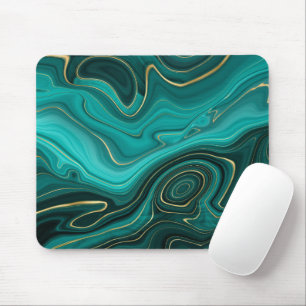 Luxe glam turquoise abstract patroon muismat