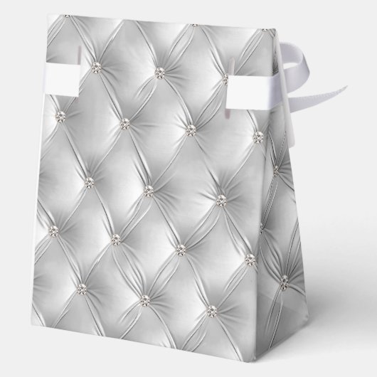 Luxe Glam Zacht Grijs Faux Velvet Bedankdoosjes (Achterkant)
