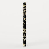 Luxe Glam Zwart en Goud Bloemen Wervelingen Monogr Case-Mate iPhone Case (Achterkant/rechts)