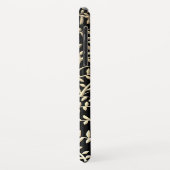 Luxe Glam Zwart en Goud Bloemen Wervelingen Monogr Case-Mate iPhone Case (Achterkant/links)