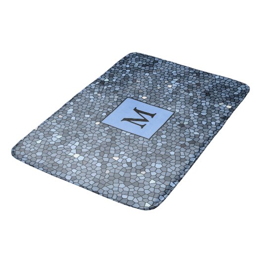 Luxe Glas in lood Blue Silver Badmat (Gekanteld)