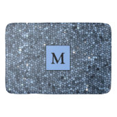 Luxe Glas in lood Blue Silver Badmat (Voorkant)