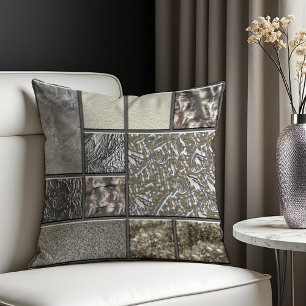 Luxe Glas, Shell & Metaal Geometrisch Kussen