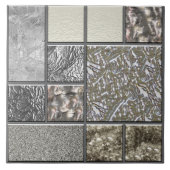 Luxe Glas, Shell & Metaal Geometrisch N4 Tegeltje (Voorkant)