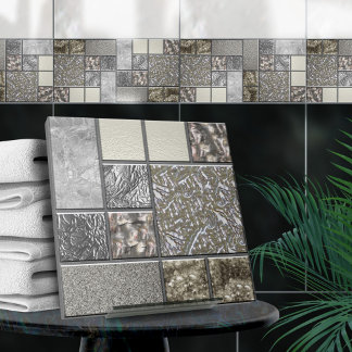 Luxe Glas, Shell & Metaal Geometrisch N4 Tegeltje
