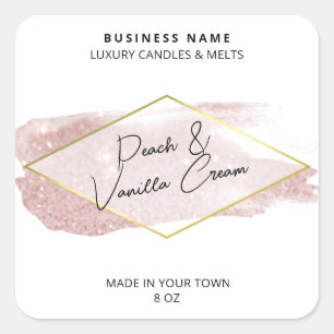Luxe Glitter Candle Product Labels