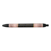 Luxe Glitter Gold Pink Stars Blauwe Inkt Pen (Voorkant)