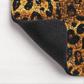 Luxe Glitter Goud Bruin Roest Luipaard Patroon Muismat (Hoek)