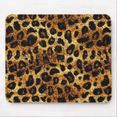 Luxe Glitter Goud Bruin Roest Luipaard Patroon Muismat (Voorkant)