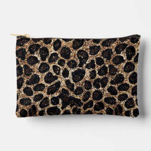 Luxe Glitter Goud Bruin Zwart Luipaard Patroon Etui