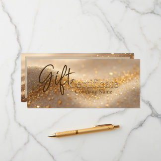 Luxe Glitter Gouden Abstracte Cadeaubon Advieskaart