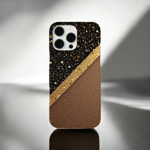 Luxe Glitter Guard (Glitter-Leather) iPhone 16 Pro Max Hoesje