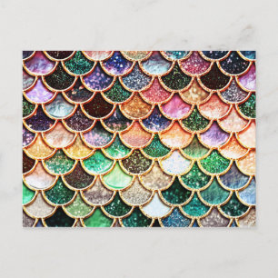 Luxe Glitter Mermaid Scales - Multicolor Briefkaart