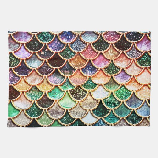 Luxe Glitter Mermaid Scales - Multicolor Theedoek (Horizontaal)