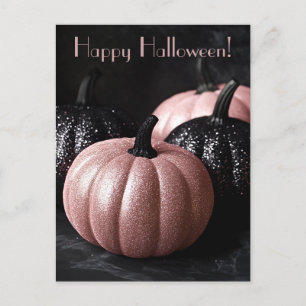 Luxe Glitter Pompoenen Halloween Wenskaart Briefkaart