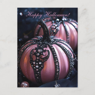 Luxe Glitter Pompoenen Halloween Wenskaart Briefkaart