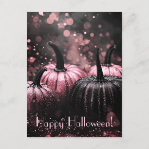 Luxe Glitter Pompoenen Halloween Wenskaart Briefkaart