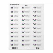 Luxe Glitter Vlinder Retouradres Etiket (Full Sheet)