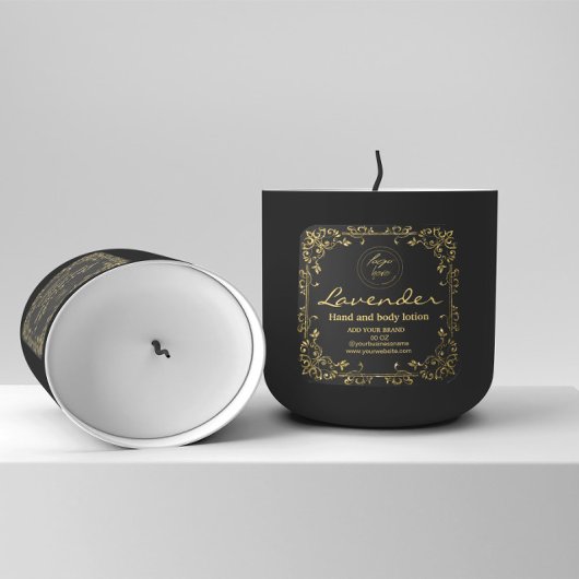 Luxe glittergoud en zwarte ingrediënten vierkante sticker