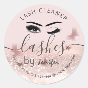 Luxe glitterwink wimperextensie wimperreiniger c ronde sticker