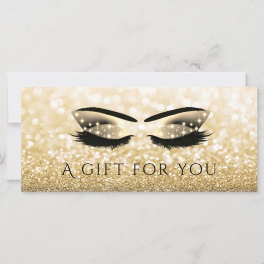 Luxe glittery gold lashes & wenkbrauwen (Voorkant)