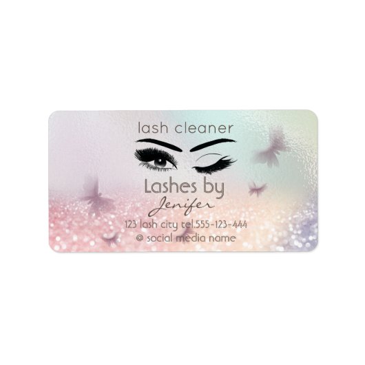 Luxe glittery wink lash-uitbreidingsschoner etiket (Voorkant)