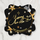 Luxe Gold Black met laag niveau - aangepaste feest Bedankjes Labels (Achterkant)