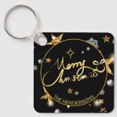 Luxe Gold Black met laag niveau - aangepaste feest Sleutelhanger (Voorkant)
