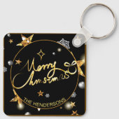 Luxe Gold Black met laag niveau - aangepaste feest Sleutelhanger (Achterkant)