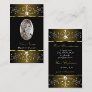Luxe Gold Black  Ornamenten met foto Visitekaartje