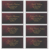 Luxe Gold Black Red Mariage Étiquette de adresse i (Devant)