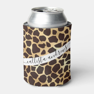 Luxe Gold Brown Giraffe Animal Print Patroon Blikjeskoeler