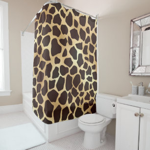 Luxe Gold Brown Giraffe Animal Print Patroon Douchegordijn