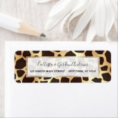 Luxe Gold Brown Giraffe Animal Print Patroon Etiket (Insitu)