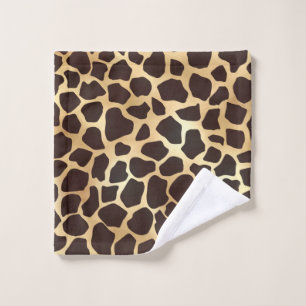 Luxe Gold Brown Giraffe Animal Print Patroon Washandje