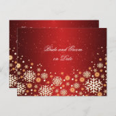 Luxe Gold Christmas Spirit Save date card Aankondigingskaart (Voorkant / Achterkant)