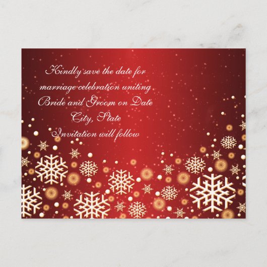 Luxe Gold Christmas Spirit Save date card Aankondigingskaart (Achterkant)