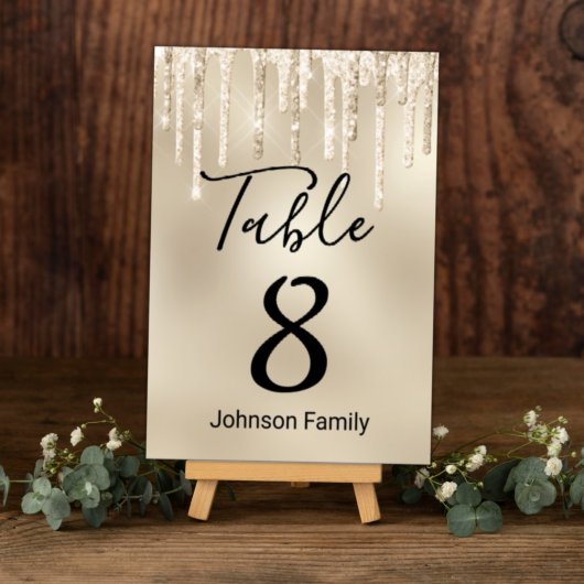 luxe gold dripping glitters wedding kaart