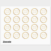 Luxe Gold Edge White Hartelijk dank Ronde Sticker (Vel)