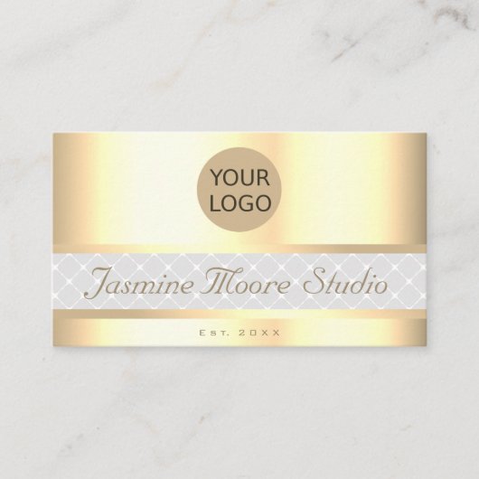 Luxe Gold Effect Custom Logo Services Openingstijd Visitekaartje (Voorkant)